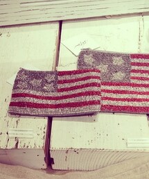 wtw アメリカンフラッグ ビーズポーチ(クラッチバッグ)