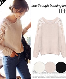 dholic シースルーショルダーニット(ニット/セーター)