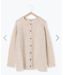 Samansa Mos2 | 引き上げ柄クルーネックカーディガン(ニット/セーター)