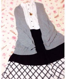 カーデとシャツver | セットアップを着まわし♪(スカート)