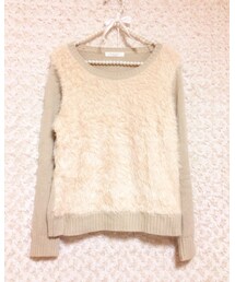 chocol raffine robe | ピンクのとこがファーのニット(ニット/セーター)