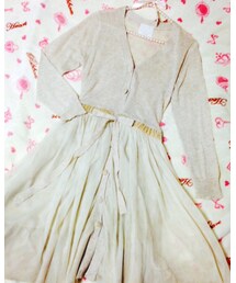 Ray BEAMS | ニット  チュール  ドッキングワンピース(ワンピース)