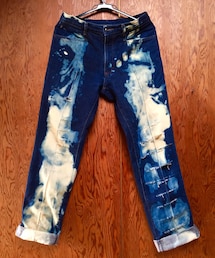 no brand | クラッシュ&ブリーチデニム(デニムパンツ)