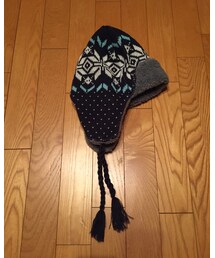 パイロットキャップ風 | ノルディック柄が可愛い。(ニットキャップ/ビーニー)