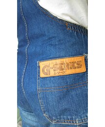 no brand | 「クラリオン コンポカーステレオ G-SERIES」のレザーパッチが入ったサロペット(サロペット/オーバーオール)