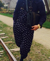 ドット柄オーバーオール(サロペット/オーバーオール)