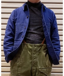 VINTAGE | 40's blue moleskin french work jacket(カバーオール)