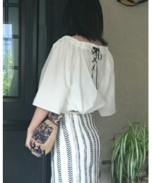 NOLLEY’S | オフショルダーレースアップブラウス(シャツ/ブラウス)