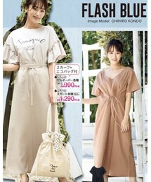 しまむら | フリルT+バッグ+スカーフ中肌色(M)3点セット¥990 521-5918(Tシャツ/カットソー)