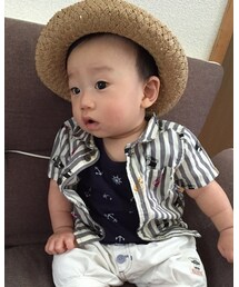 西松屋 | タンクトップこれしか持ってなくて💦柄×柄してしまった！買わなきゃ♡ (タンクトップ)