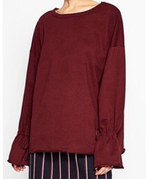 ZARA | ギャザースリーブスウェットシャツ(スウェット)