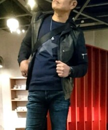 DIESEL | レザーパーカースェット(ブルゾン)