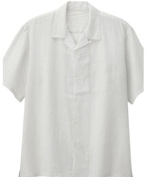 GU | ドットオープンカラービックシャツ(シャツ/ブラウス)