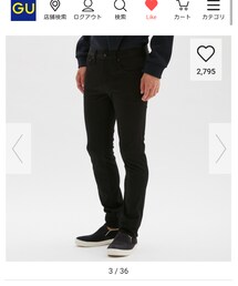 GU | スーパーストレッチカラースキニーパンツ(デニムパンツ)