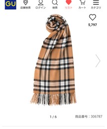 GU | カシミヤタッチストール(チェック)(ストール/ショール)