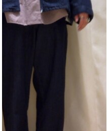 Samansa Mos2 blue | ECO DENIM サイドスリットパンツ/ネイビー(パンツ)