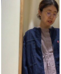 Samansa Mos2 blue | ECO DENIM ジップジャケット/ネイビー(ジャケット/アウター)