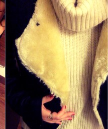 ZARA | レザードッキングファーアウター(ライダースジャケット)