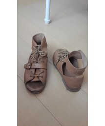 英倫風高筒涼鞋(サンダル)