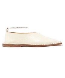 JIL SANDER | Studded Spuare Toe Leather Ballet Flats(シューズ)