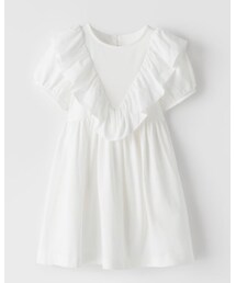 ZARA KIDS | V字型フリル付きワンピース(ワンピース)
