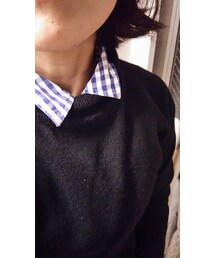 タートルネックからシャツの襟を出す(その他)