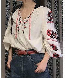 VINTAGE | たしかブルガリアとかハンガリーとかのvintage民族衣装ブラウス。(シャツ/ブラウス)