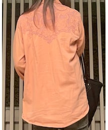 VINTAGE | 後ろが可愛いサーモンピンクのヴィンテージシャツ(シャツ/ブラウス)