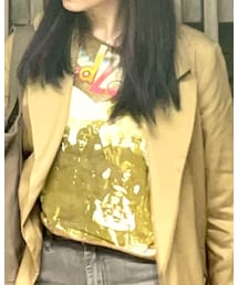 no brand | ジミーペイジ本人から貰ったTシャツー。デカすぎたからざく切りにするような不届者も珍しいと思うけど、もらったツェッペリンのTシャツ全部同じように当時、切ったったw(Tシャツ/カットソー)