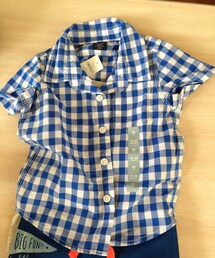 GAP | GAPギンガムチェック青シャツ(シャツ/ブラウス)