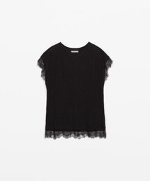 ZARA | レースカットソー(Tシャツ/カットソー)