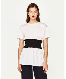 ZARA | ウエストギャザーTシャツ(Tシャツ/カットソー)