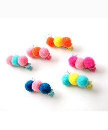 ポンポン×王冠ヘアクリップ(バレッタ/ヘアクリップ)
