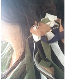 14+ | アクセサリーミックスカラーシフォンフリンジヘアゴム(ヘアゴム)