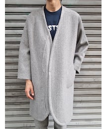 bonding sweat long jacket(ノーカラージャケット)