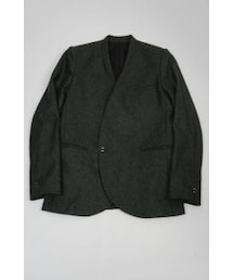 wool lapel less jacket(ノーカラージャケット)