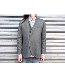 wool lapel less jacket(ノーカラージャケット)