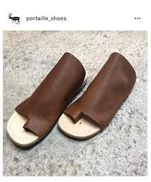 Portaille | thong sandals oiled vachetta - brown(サンダル)