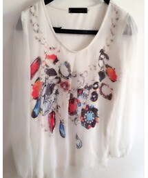 ビジュー模様トップス | Tシャツ/カットソー