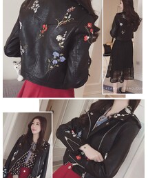 刺繍ライダースジャケット | ライダースジャケット