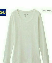 GU | フライスクルーネックT(長袖)(Tシャツ/カットソー)