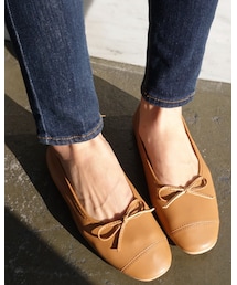 DHOLIC | ステッチリボンフラットシューズ(バレエシューズ)