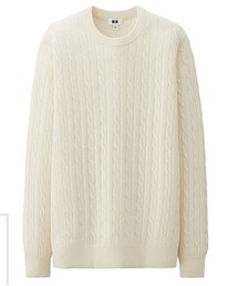 UNIQLO | ウールブレンドケーブルクルーネックセーター(ニット/セーター)