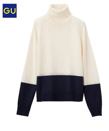 GU | カラーブロックタートルセーター(ニット/セーター)