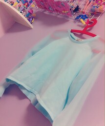 SPINNS | シースルーパステルブルートップス(シャツ/ブラウス)