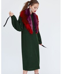 ZARA | リボン付きスリーブワンピース(ワンピース)