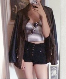 FOREVER 21 | レザードッキングJK(ミリタリージャケット)