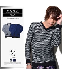 FUGA | FUGA【フーガ】Irene ツイード調編みVネックニットソー/全2色(Tシャツ/カットソー)