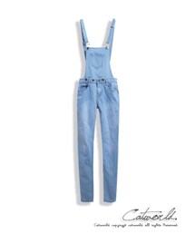 catworld | 2WAY可拆式刷白牛仔吊帶褲(サロペット/オーバーオール)