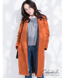 catworld | 長版呢料剪裁內舖棉外套大衣(ダッフルコート)